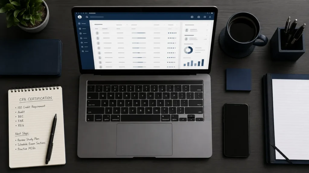 CPA certification roadmap beside recruiter dashboard