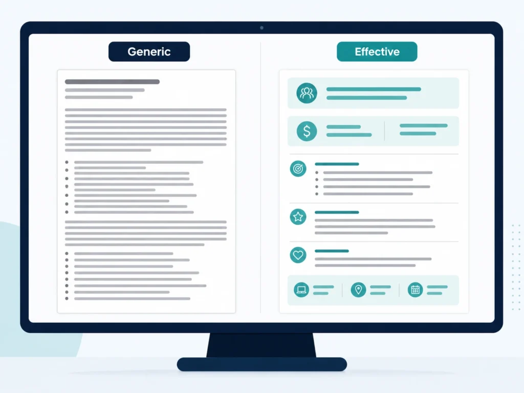 Generic versus effective restaurant server job ad